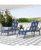 Patio Lounge Chair Chaise Adjustable Reclining Armrest