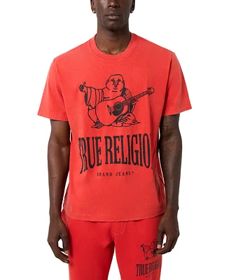 True Religion Men's Crackle Short Sleeve Crewneck Graphic T-Shirt