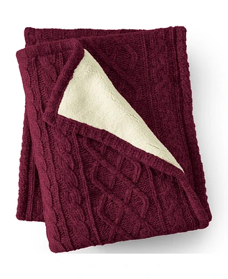 Lands' End Cable Knit Throw Blanket