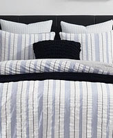 Dkny Seersucker Stripe 3 Piece Comforter Set