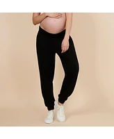 Women's Under the Belly Side Pockets Scuba Jogger - Motherhood Maternity