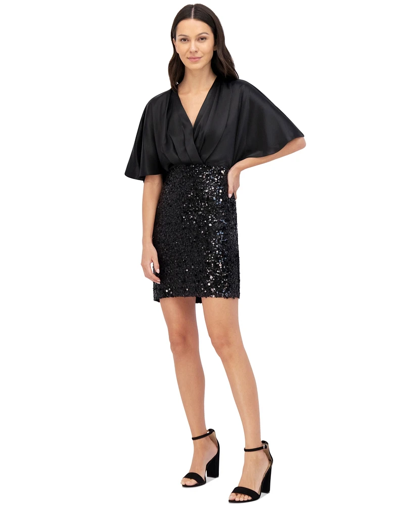 Eliza J Women's Satin Sequined Dress