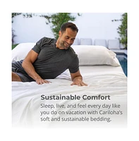 Cariloha Retreat 4-Piece Sateen Sheet Set | Black Sand | Cal King | Lyocell Material | Breathable, Corner Straps, Extra soft & Cooling