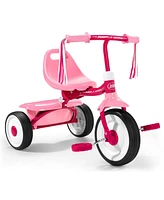 Radio Flyer 415PS Kids Readily Assembled Fold 2 Go Trike with Storage Bin, Pink