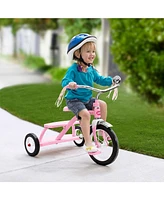 Radio Flyer 33PZ Kids Classic Style Dual Deck Tricycle with Handlebar Bell, Pink