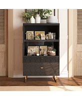 Boyel Living 2-shelf Bookcase with Storage Drawers