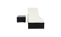 Slickblue Flat Bed with Built-in Tea Table for Convenient Relaxation and Multifunctional Use