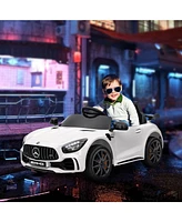 Qaba Mercedes-Benz Amg Gtr Licensed 12V Kids Ride on Car w/ Remote,