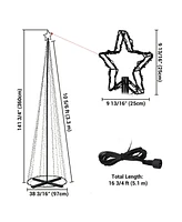 Yescom Vast-Starry 12Ft Solar Christmas Cone Tree Light 1120 Led 8 Function Outdoor Holiday Decor Warm White