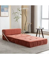 Slickblue Folding Sofa Bed - Convertible Futon Sleeper Chair with Removable Back Cushion for Small Spaces