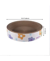 The Licker Store Daisy 18.13" Modern Cardboard Bowl Cat Scratcher with Catnip