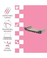 The Licker Store Rini Modern Cardboard Lounge Bed Cat Scratcher with Built-In Bell Toys and Catnip