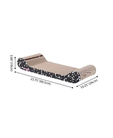 The Licker Store Rini Modern Cardboard Lounge Bed Cat Scratcher with Built-In Bell Toys and Catnip