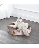The Licker Store Nelson Modern Cardboard Round Bowl Cat Scratcher with Catnip