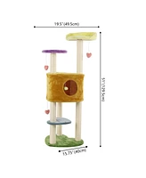 The Licker Store Aisling 4-Tier Modern Sisal Heart Cat Tree with Scratching Posts