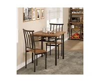 gaomon Dining Table Set, 3 Piece Dining Table Set for 2, Square Kitchen Table Set with 2 Chairs, Dining Table Set with Wine Rack for Small Space, Apar