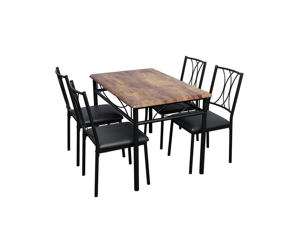 gaomon Dining Table Set for 4, Dining Room Table Set for 4, Dining Table and Chairs Set for 4, Dining Table with 4 Chairs, 4 Piece Dining Table Set