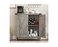 gaomon Buffet Cabinet Farmhouse Storage Cabinet with Doors and Shelves