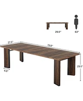 Tribesigns 78 inches Rectangular Wood Dining Table with Thicken Heavy Duty Tabletop for 6-8 People