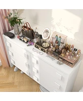 Homsee White Storage Dresser Organizer With 6 Drawers