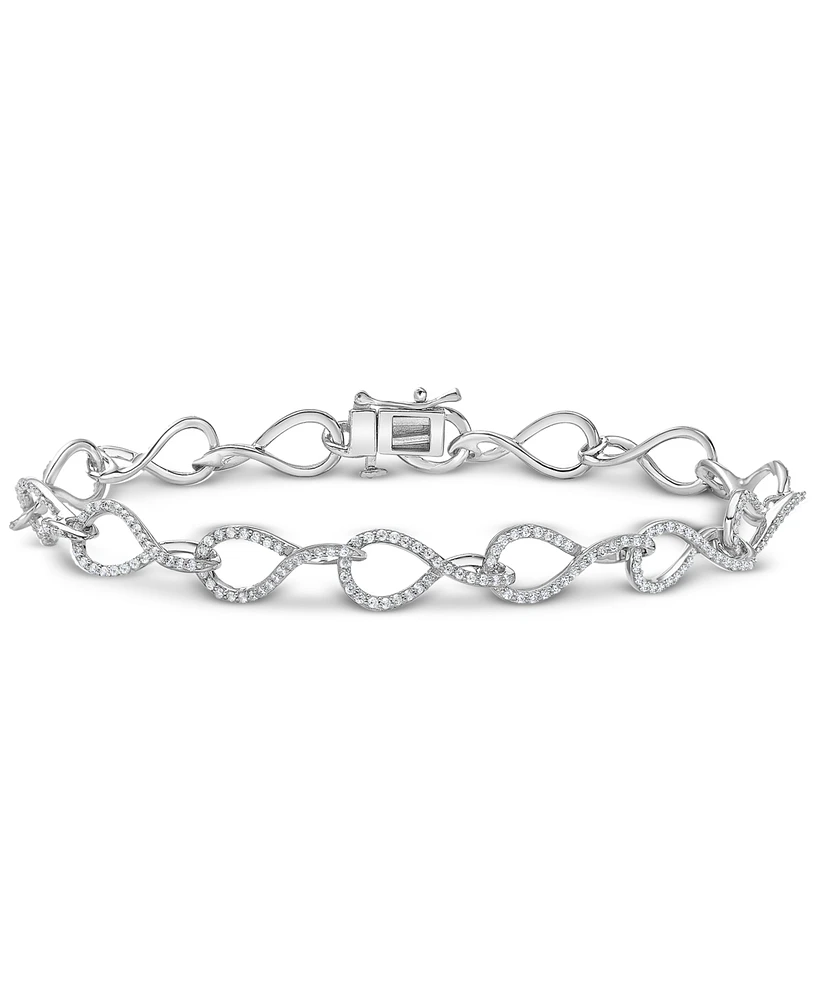 Diamond Infinity Link Bracelet (1 ct. t.w.) in Sterling Silver