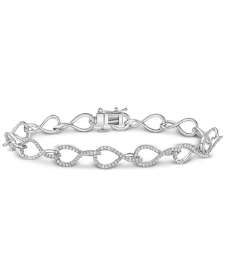 Diamond Infinity Link Bracelet (1 ct. t.w.) in Sterling Silver