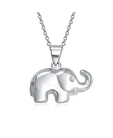 Bling Jewelry Simple Lucky Zoo Animal Good Luck Elephant Pendant Necklace For Women .925 Sterling Silver