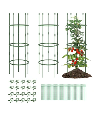 Sugift 3-Pack Garden Trellis 40 Inch Tall Plant Support Stands with Clips and Ties