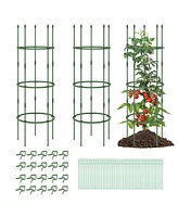 Sugift 3-Pack Garden Trellis 40 Inch Tall Plant Support Stands with Clips and Ties