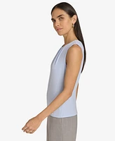 Calvin Klein Women's Pleated-Neck Sleeveless Top