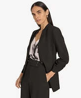 Calvin Klein Women's Mandarin Collar One-Button Blazer