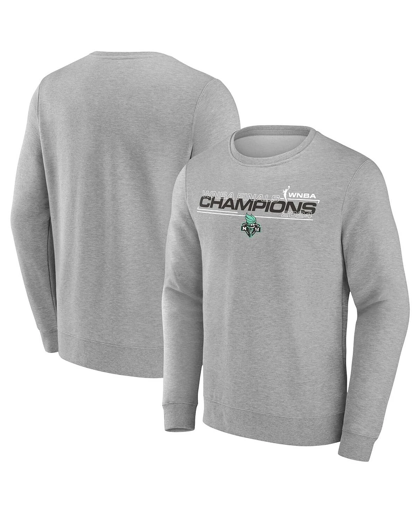 Fanatics Men's and Women's Heather Gray New York Liberty 2024 Wnba Finals Champions Pullover Sweatshirt