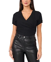 Vince Camuto Women's Textured Faux-Wrap Top