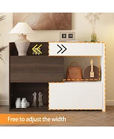 Famapy 21 Pair Expandable Shoe Storage Cabinet With Drawer