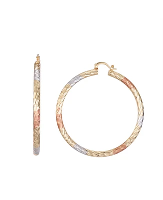 Macy's Triple Color Thin Hoop Earrings