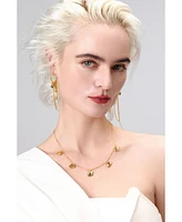 Iris Colored Cubic Zirconia Charms Necklace