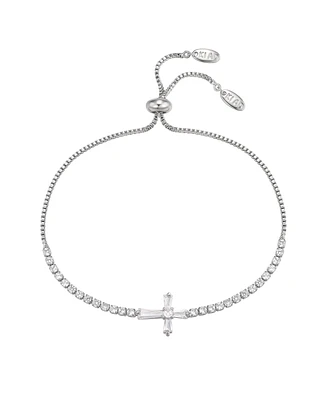 Macy's Cubic Zirconia Cross Adjustable Bracelet