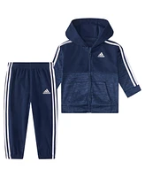 adidas Baby Boy Hooded Mix Jacket and Jogger, 2-Piece set