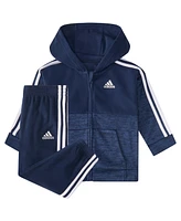 adidas Baby Boy Hooded Mix Jacket and Jogger, 2-Piece set