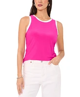 Vince Camuto Women's Contrast-Trim Keyhole-Back Sleeveless Top