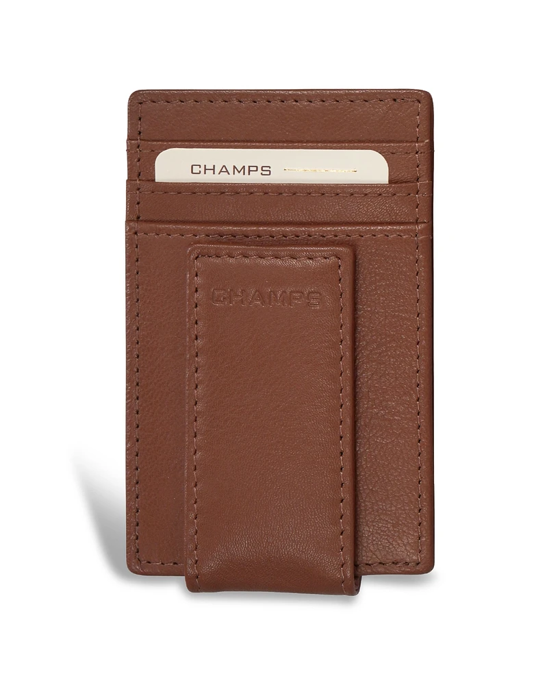 Champs Men's Onyx Collection Leather Mag Card Case