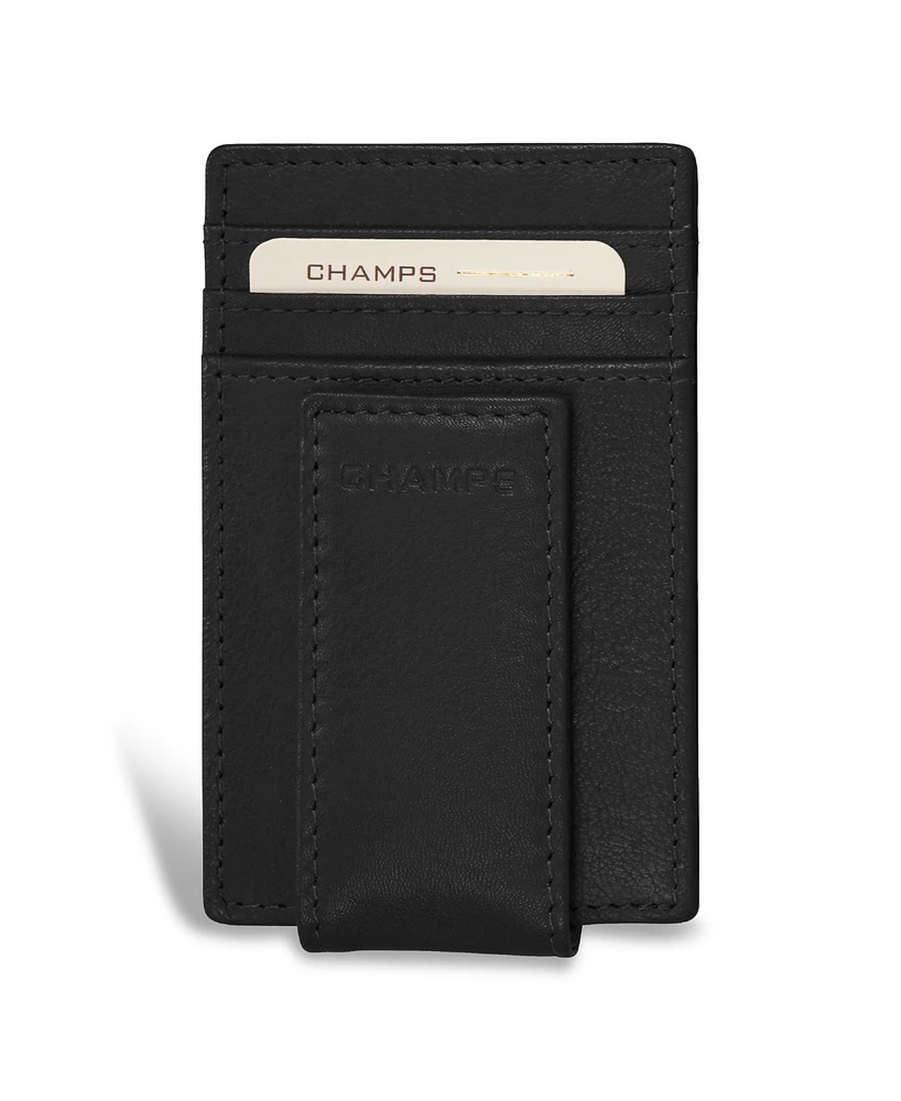 Champs Men's Onyx Collection Leather Mag Card Case