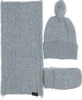 Fraas Melange Solid Hat/Mitten/Scarf Set