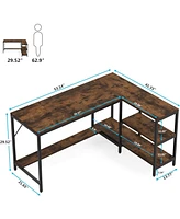 Tribesigns L Shaped Desk with Storage Shelves, Reversible Computer Desk Gaming Desk for Home Office Workstation