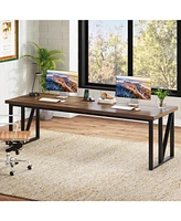 Tribesigns 78.7 Inches Extra Long Double Desk,2 Person Computer Desk, Large Wood Home Office Desk, Industrial Craft Study Writing Table, Workstation O