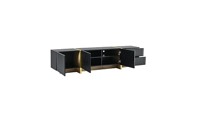 Slickblue Modern Entertainment Center with Storage Cabinets and Drawers Stylish Organization for Media Decor