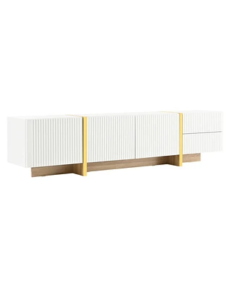 Slickblue Modern Entertainment Center with Storage Cabinets and Drawers Stylish Organization for Media and Decor