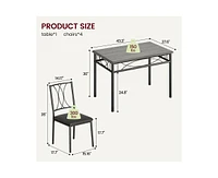 gaomon Dining Table Set for with Cushion Chairs, Piece Kitchen Table and Upholstered Chairs Rectangular