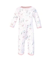 Hudson Baby Baby Girls Hudson Cotton Coveralls 3pk, Glitter Unicorn