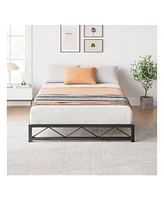 gaomon Bed Frame, Metal Low Platform Bed Frame, With Wavy Pattern, Metal Slat Support, Mattress Foundation And No Box Spring Needed